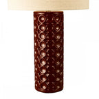 RAJ4225 Raja Table Lamp Red and Antique Bronze With Shade