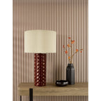 RAJ4225 Raja Table Lamp Red and Antique Bronze With Shade