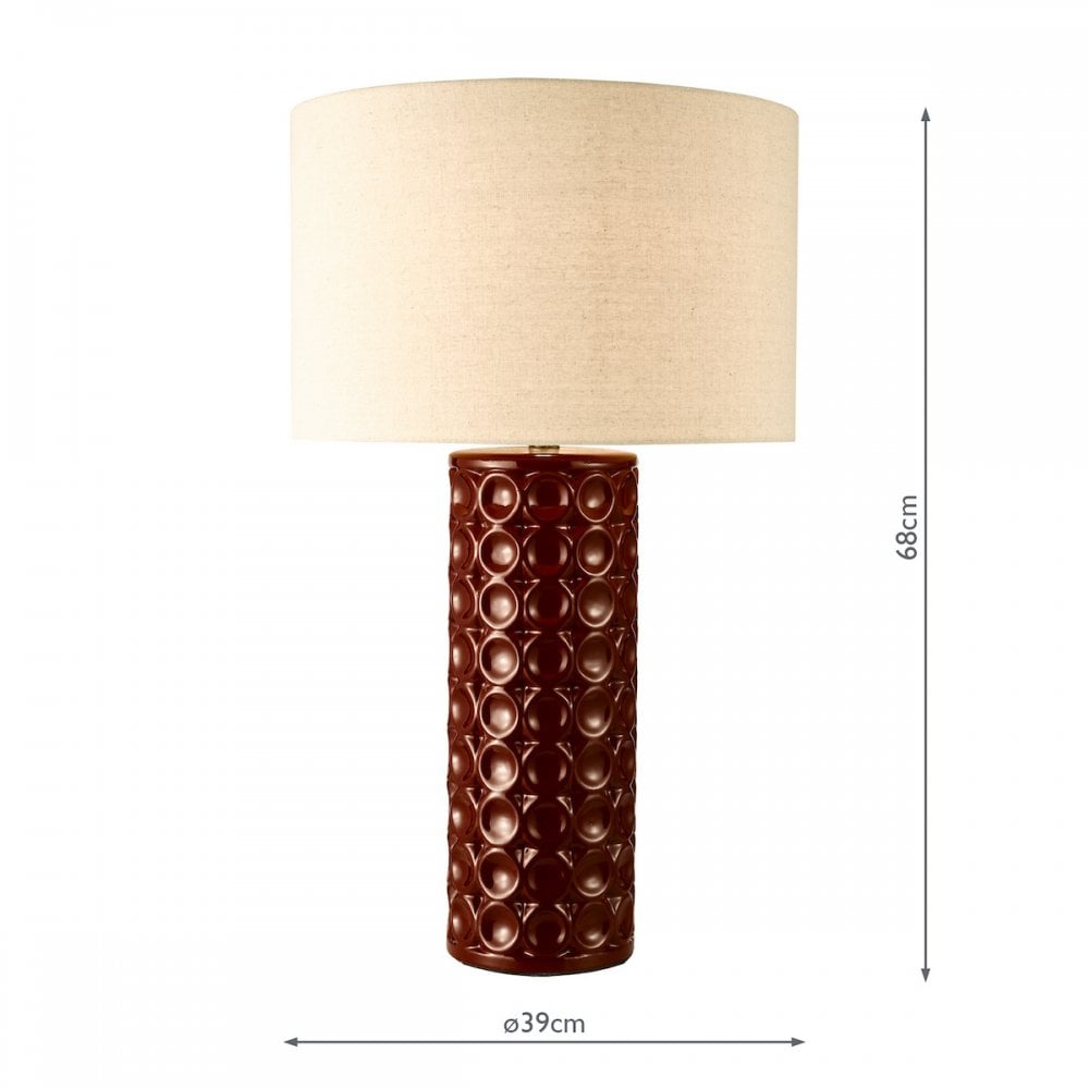 RAJ4225 Raja Table Lamp Red and Antique Bronze With Shade