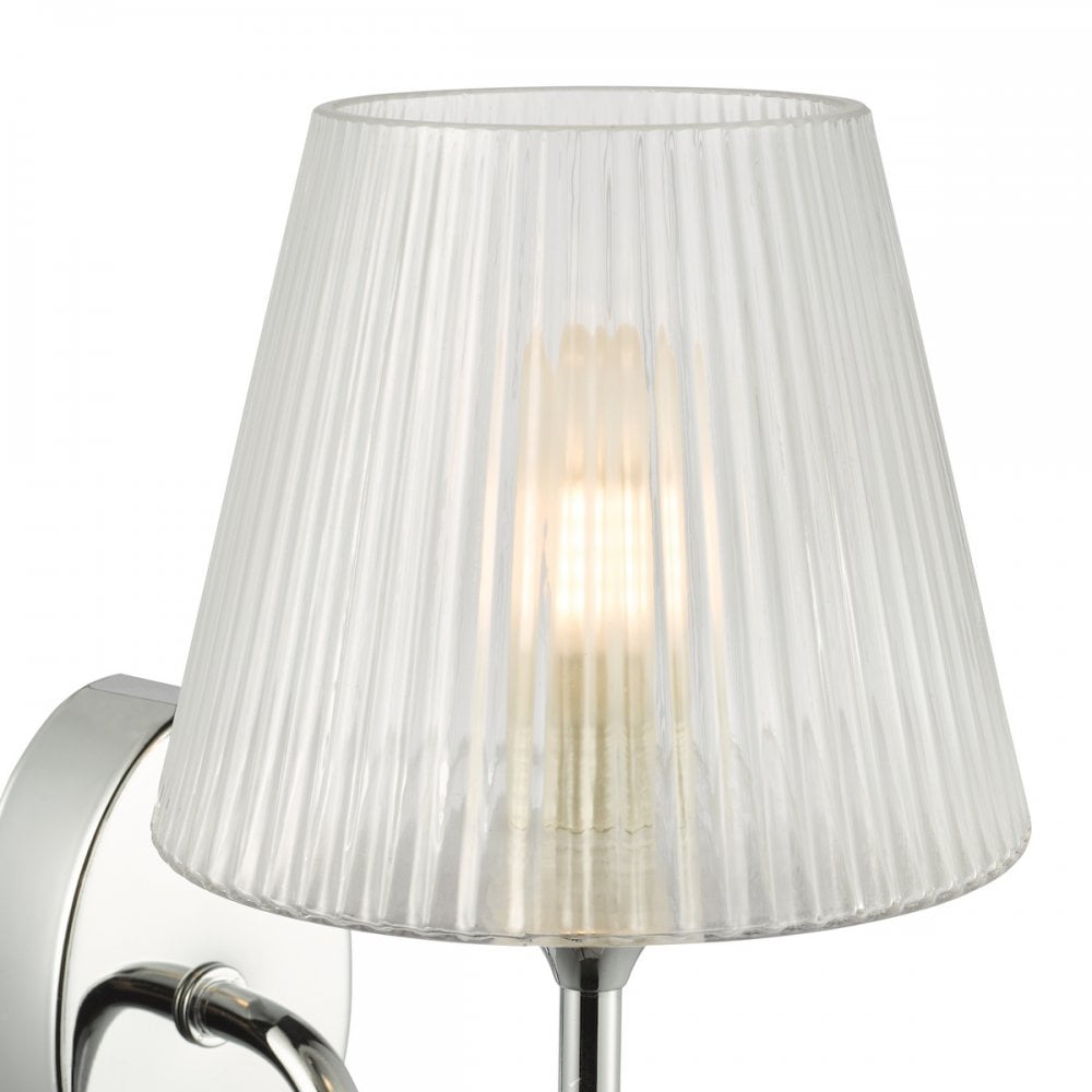 RIM0750 Rimaz Bathroom Wall Light Polished Chrome and Ribbed Glass IP44