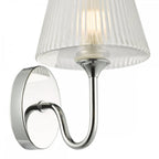 RIM0750 Rimaz Bathroom Wall Light Polished Chrome and Ribbed Glass IP44