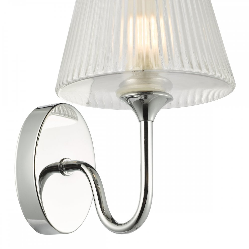 RIM0750 Rimaz Bathroom Wall Light Polished Chrome and Ribbed Glass IP44