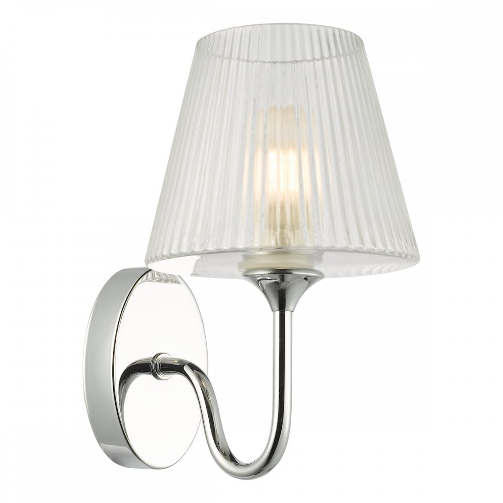 RIM0750 Rimaz Bathroom Wall Light Polished Chrome and Ribbed Glass IP44