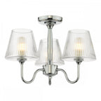 RIM5350 Rimaz 3 Light Bathroom Semi Flush Polished Chrome and Ribbed Glass IP44