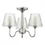 RIM5350 Rimaz 3 Light Bathroom Semi Flush Polished Chrome and Ribbed Glass IP44