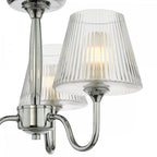 RIM5350 Rimaz 3 Light Bathroom Semi Flush Polished Chrome and Ribbed Glass IP44