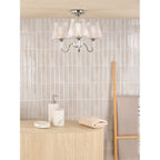 RIM5350 Rimaz 3 Light Bathroom Semi Flush Polished Chrome and Ribbed Glass IP44