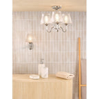 RIM5350 Rimaz 3 Light Bathroom Semi Flush Polished Chrome and Ribbed Glass IP44