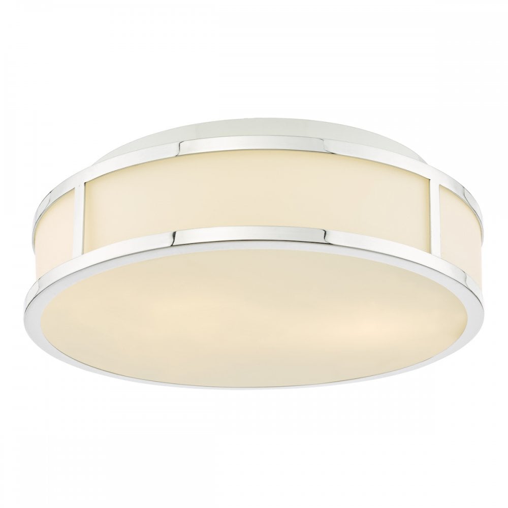 ROY5050 Royce 2 Light Bathroom Flush Polished Chrome and Opal Glass IP44