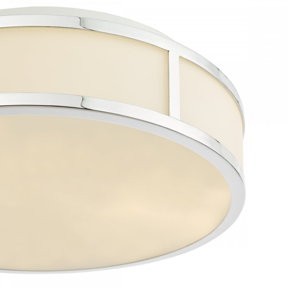 ROY5050 Royce 2 Light Bathroom Flush Polished Chrome and Opal Glass IP44