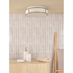 ROY5050 Royce 2 Light Bathroom Flush Polished Chrome and Opal Glass IP44
