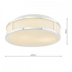 ROY5050 Royce 2 Light Bathroom Flush Polished Chrome and Opal Glass IP44
