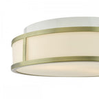 ROY5075 Royce 2 Light Bathroom Flush Matt Antique Brass and Opal Glass IP44