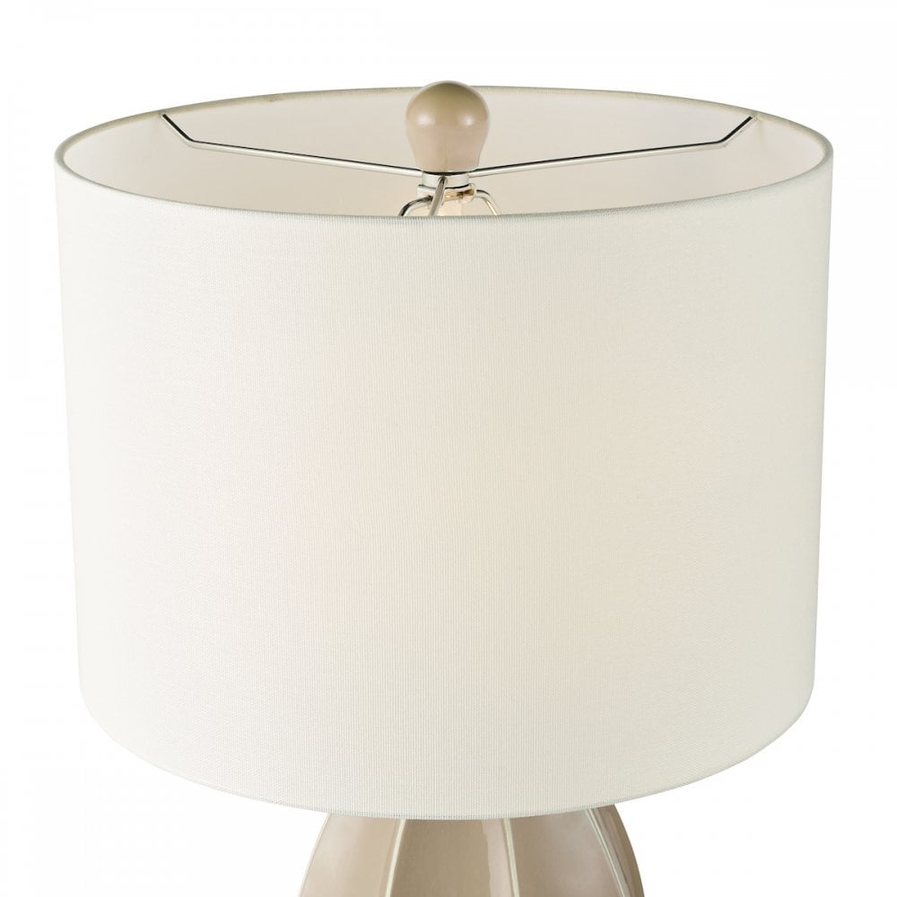 SAU4229 Saundra Table Lamp Taupe and Matt Antique Brass With Shade