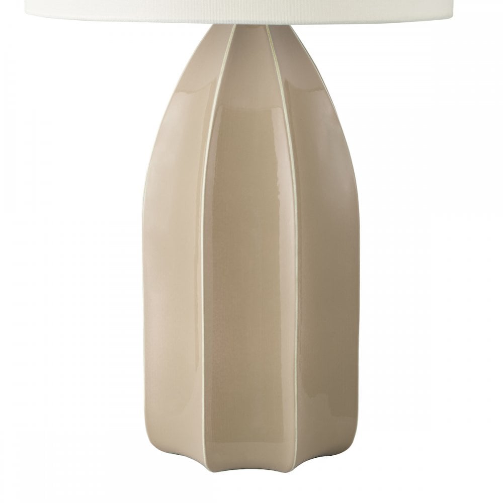 SAU4229 Saundra Table Lamp Taupe and Matt Antique Brass With Shade