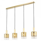 SAV0435 Savannah 4 Light Bar Pendant Satin Gold and Gold Ombre Glass