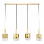 SAV0435 Savannah 4 Light Bar Pendant Satin Gold and Gold Ombre Glass