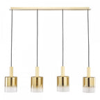 SAV0435 Savannah 4 Light Bar Pendant Satin Gold and Gold Ombre Glass