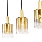 SAV0435 Savannah 4 Light Bar Pendant Satin Gold and Gold Ombre Glass