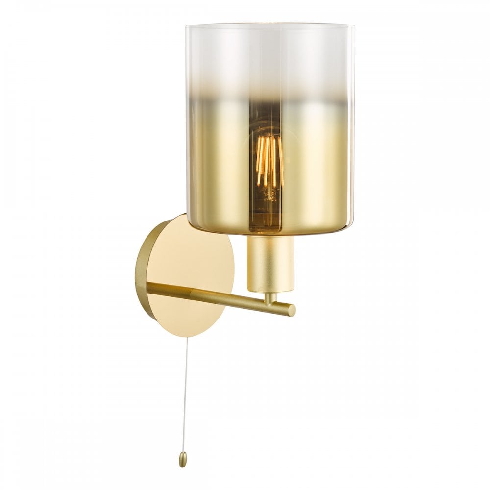 SAV0735 Savannah Wall Light Satin Gold and Gold Ombre Glass