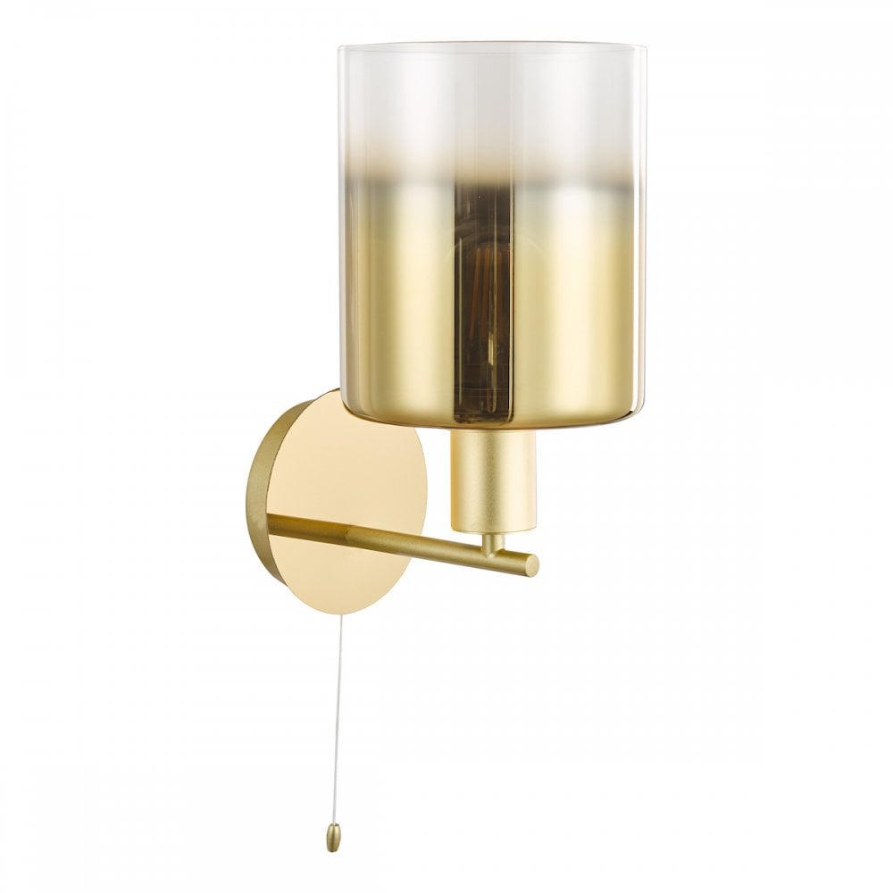 SAV0735 Savannah Wall Light Satin Gold and Gold Ombre Glass