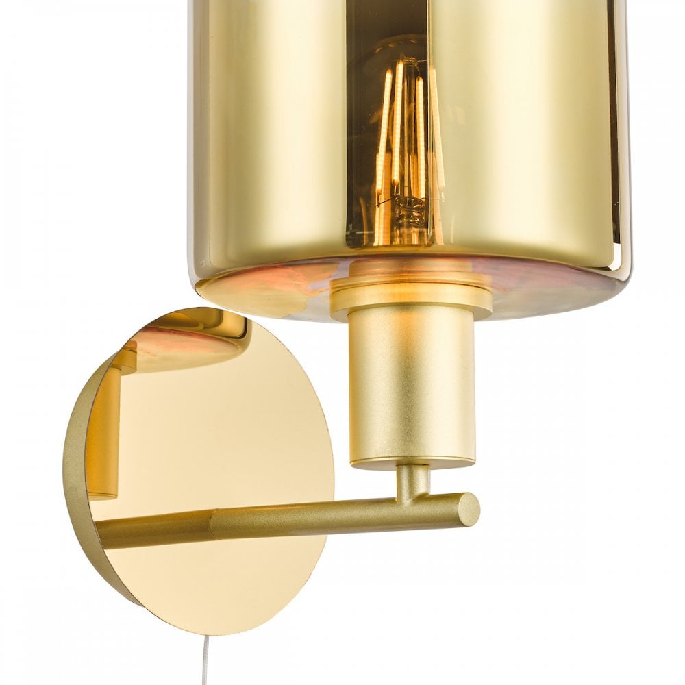 SAV0735 Savannah Wall Light Satin Gold and Gold Ombre Glass