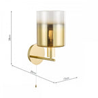 SAV0735 Savannah Wall Light Satin Gold and Gold Ombre Glass
