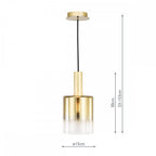 SAV8635 Savannah Pendant Satin Gold and Gold Ombre Glass