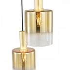 SAV8835 Savannah 3 Light Cluster Pendant Satin Gold and Gold Ombre Glass