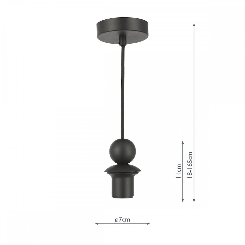 SP73 1 Light Matt Black E27 Suspension