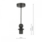 SP73 1 Light Matt Black E27 Suspension