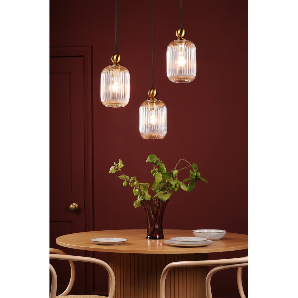 SP74 1 Light E27 Satin Brass Suspension