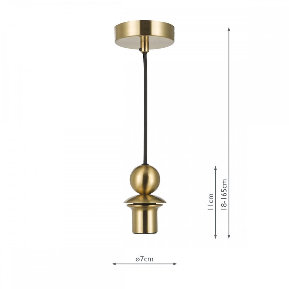 SP74 1 Light E27 Satin Brass Suspension