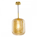 TAV0106 Tavia Pendant Satin Gold and Amber Glass
