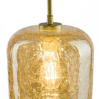 TAV0106 Tavia Pendant Satin Gold and Amber Glass