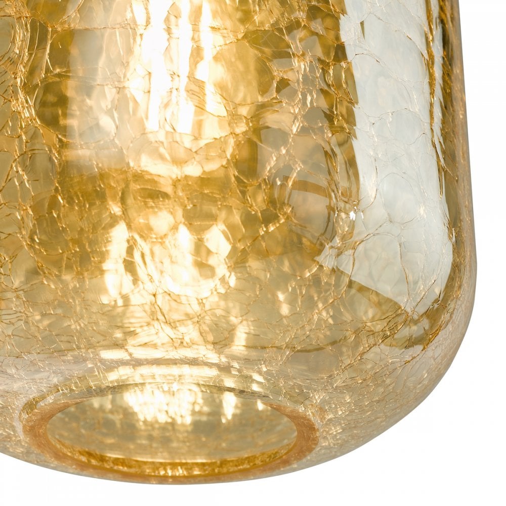 TAV0106 Tavia Pendant Satin Gold and Amber Glass