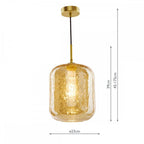 TAV0106 Tavia Pendant Satin Gold and Amber Glass