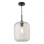 TAV0108 Tavia Pendant Matt Black and Glass