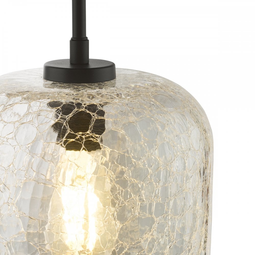 TAV0108 Tavia Pendant Matt Black and Glass