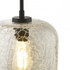 TAV0108 Tavia Pendant Matt Black and Glass