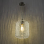 TAV0108 Tavia Pendant Matt Black and Glass
