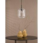 TAV0108 Tavia Pendant Matt Black and Glass