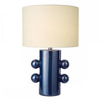 TIS4223 Tisha Table Lamp Blue and Polished Chrome With Shade
