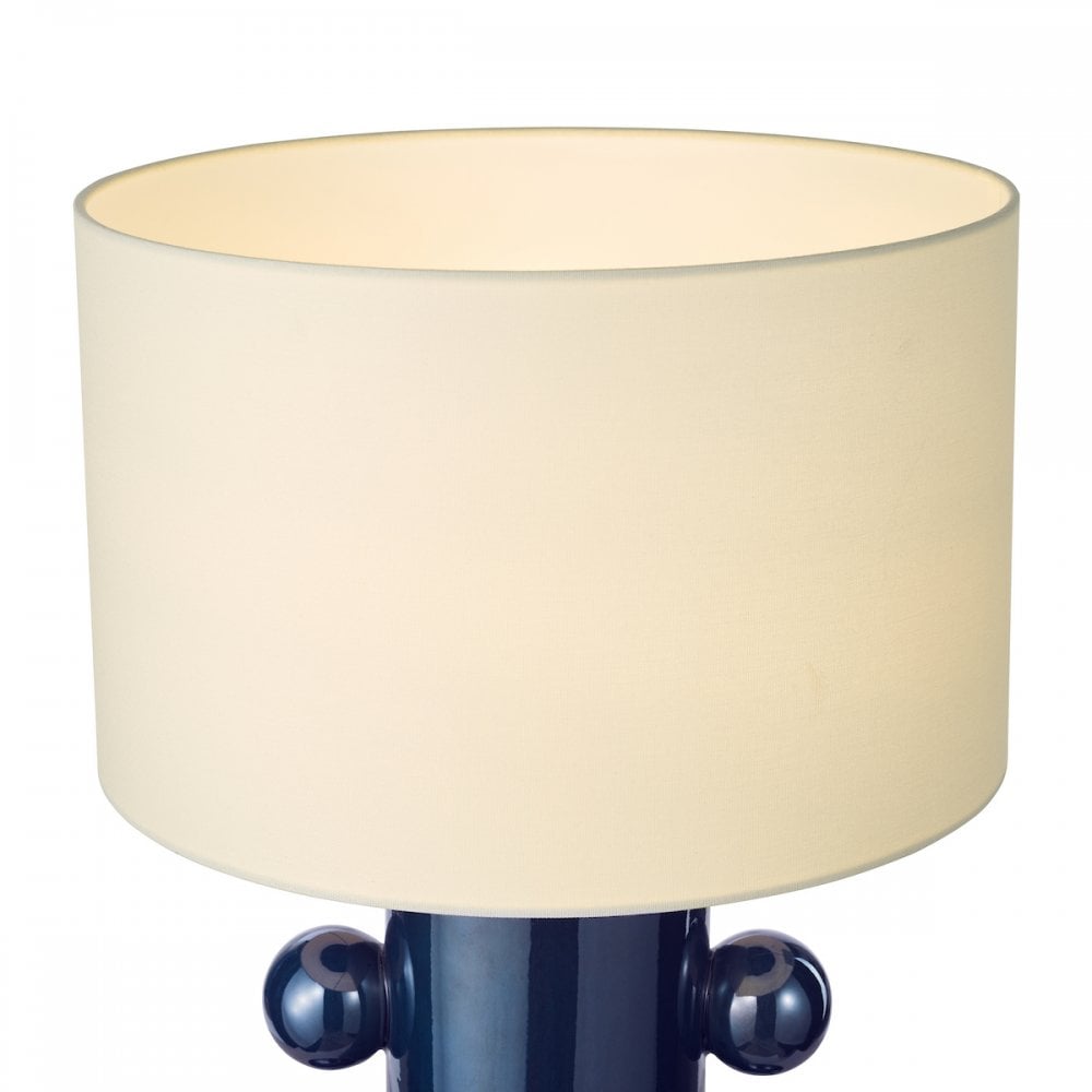 TIS4223 Tisha Table Lamp Blue and Polished Chrome With Shade