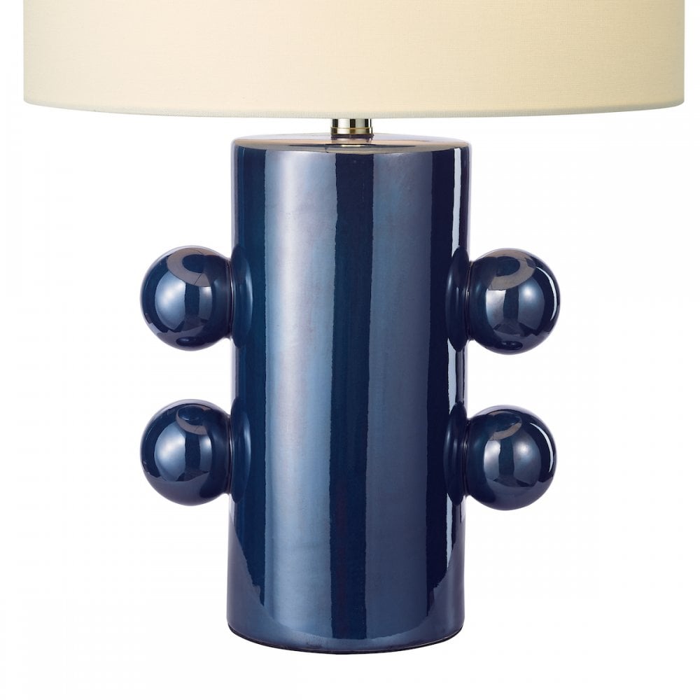 TIS4223 Tisha Table Lamp Blue and Polished Chrome With Shade