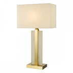 TOK4234 Tokori Table Lamp Alabaster and Brushed Gold With Shade