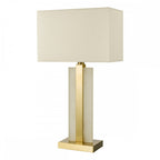 TOK4234 Tokori Table Lamp Alabaster and Brushed Gold With Shade