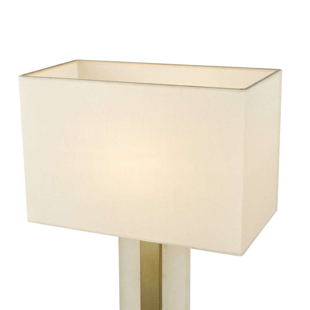 TOK4234 Tokori Table Lamp Alabaster and Brushed Gold With Shade