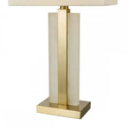 TOK4234 Tokori Table Lamp Alabaster and Brushed Gold With Shade