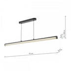 TUB6222 Tube Bar Pendant Satin Black and Opal LED